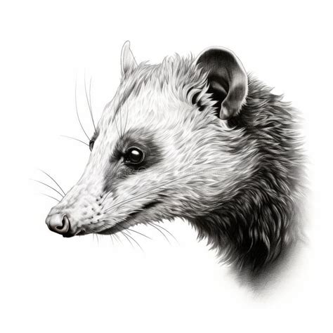 Initial sketch of opossum head in Photopea
