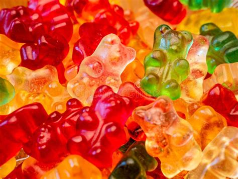 Close-up of colorful gummy bears