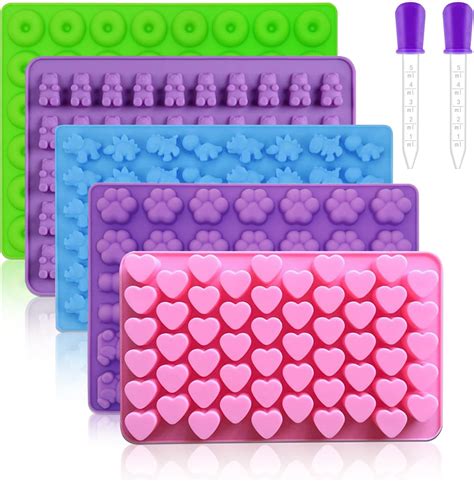 Silicone gummy molds in various shapes