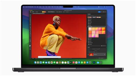 MacBook Pro with Photoshop CS3 interface
