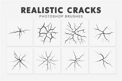 Photoshop - Example of crack brushes used to create a horror scene