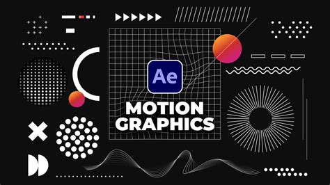 A complex motion graphics animation example created in After Effects