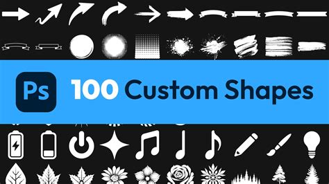 Collection of diverse custom Photoshop shapes