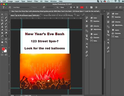 Photoshop canvas setup with bleed