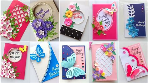 Collection of different greeting card designs created in Photoshop
