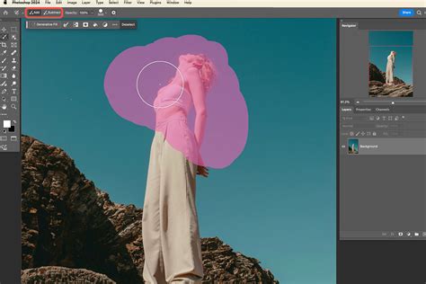 Photoshop Elements interface showing the brush selection and application of a charcoal brush