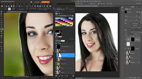 Side-by-side comparison of AI portrait cutouts from PaintShop Pro and Photoshop