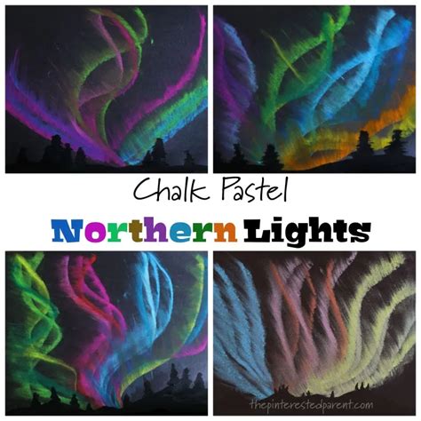 Chalk pastel application for northern lights