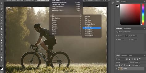 Photoshop Motion Blur Filter Dialog Box with Sliders