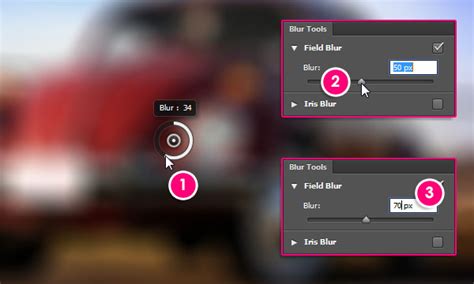 Photoshop Field Blur Tool Interface