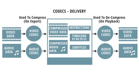 Diagram illustrating the concept of a container format (like AVI) holding different codecs.