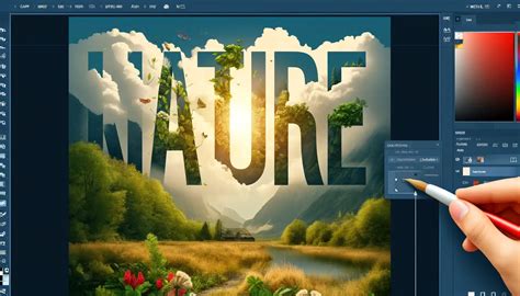 Photoshop demonstrating clipping an image into text