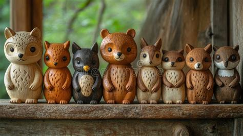 Mascot figurines lined up