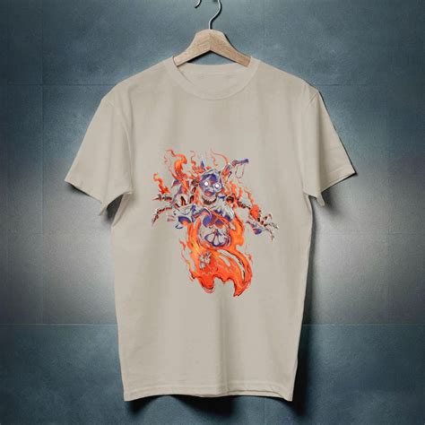 Character with a graphic t-shirt design applied