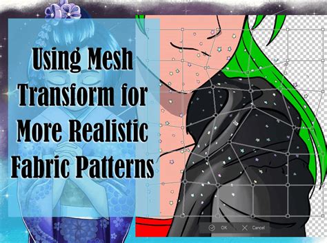 Mesh transformation applied to a fabric pattern