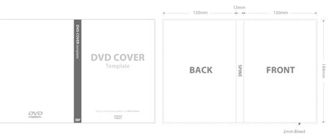 DVD case wraparound cover template layout