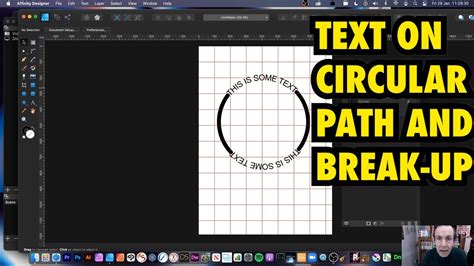 Circular path in Affinity Designer with text being added