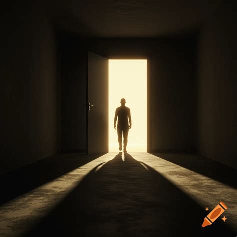 A person standing in a brightly lit room, casting a distinct shadow on the floor.
