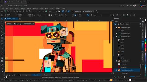 CorelDRAW Graphics Suite 2026 interface showcasing AI tools