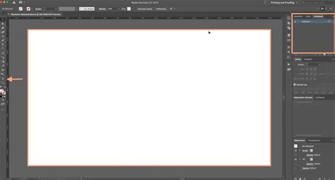 Adobe Illustrator workspace with artboard highlighted