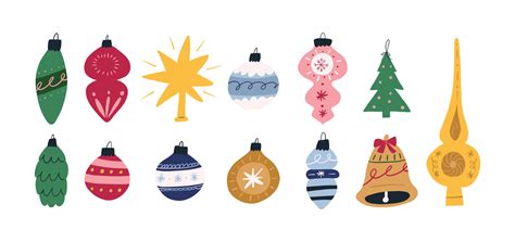 Christmas tree illustration with ornaments