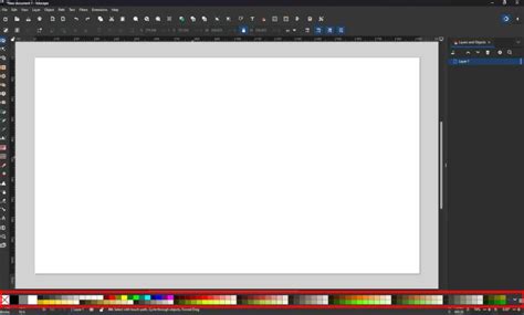 Inkscape interface with color palette and fill/stroke panel