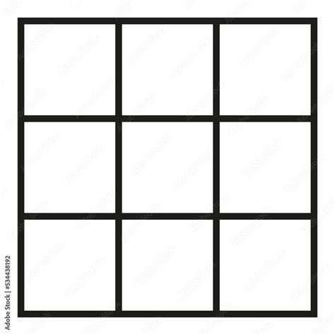 Illustration of a grid dividing an image into nine equal sections