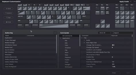 Infographic of DaVinci Resolve keyboard shortcuts