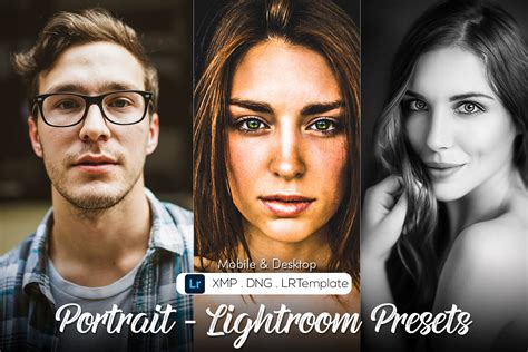 Lightroom Presets panel with a portrait selected