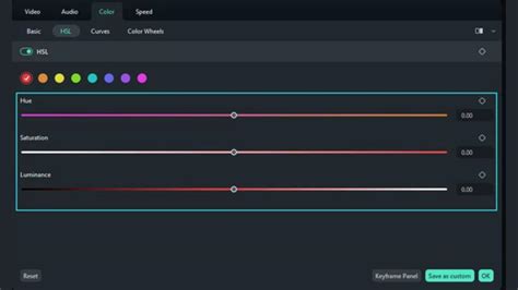 Filmora color grading example