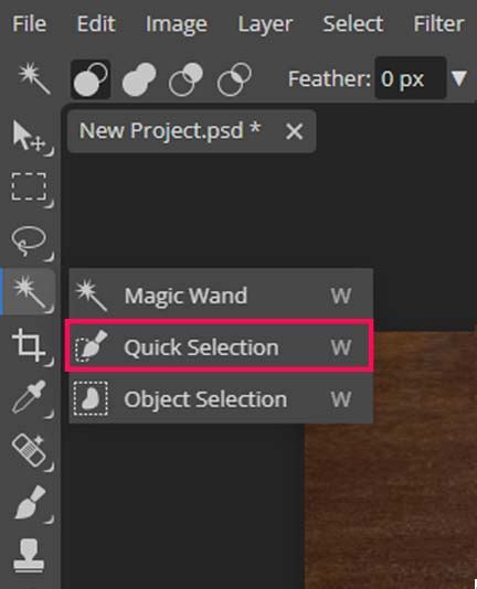 Photopea Quick Selection Tool in use