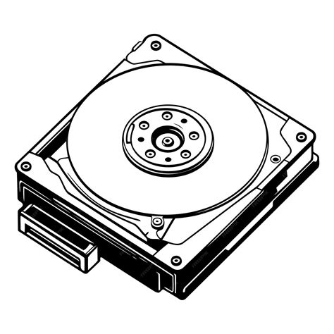 Illustration of a computer hard drive with a 