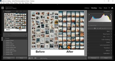 Lightroom Classic Grid View showing multiple Virtual Copies of a single photo