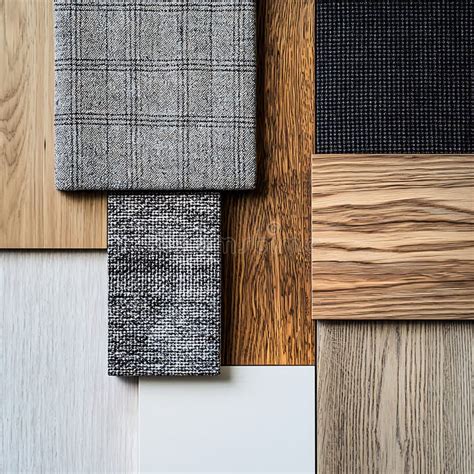Collage of different textures: paper, wood, concrete, fabric