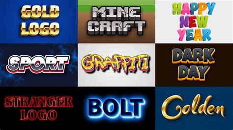 Various text styles in video editing