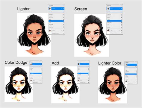 Procreate Lighten blend mode example
