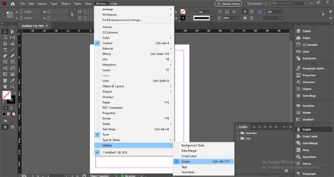 Adobe InDesign Scripts Panel