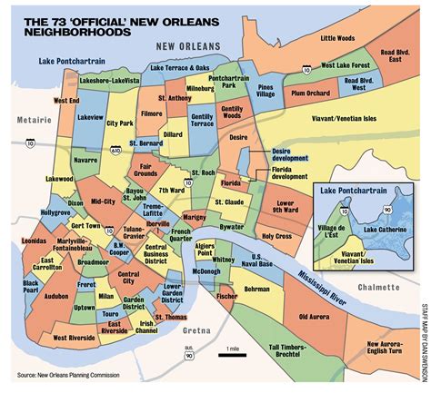 Map of New Orleans showing Dillard Neighborhood