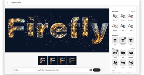 Adobe Firefly Text Effects Example