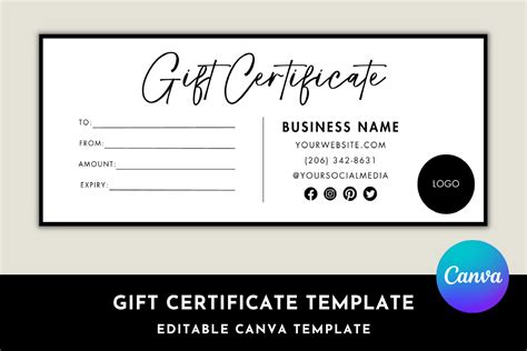 A visually appealing gift certificate design
