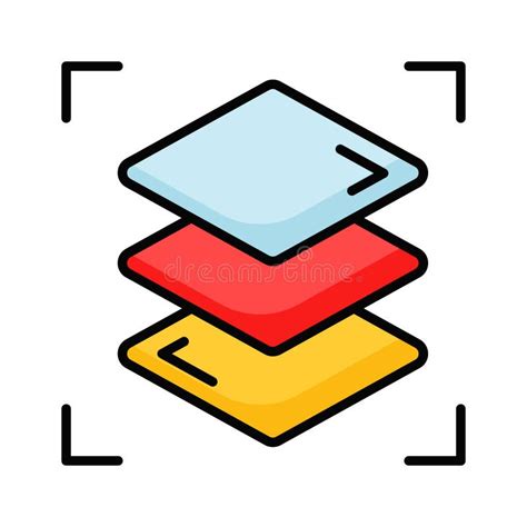 Illustration showing multiple translucent layers stacked on top of each other, each with different image elements