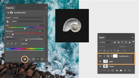 Screenshot of Photoshop's Layers panel showing various Adjustment Layers like Curves, Hue/Saturation, and Vibrance