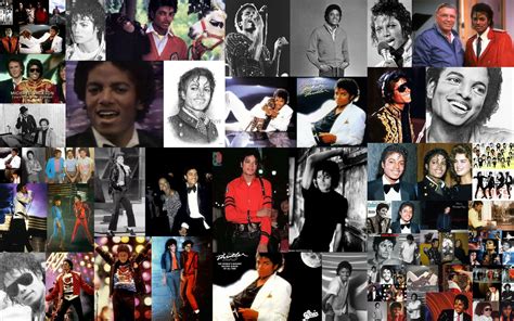 Collage of Michael Jackson's iconic imagery