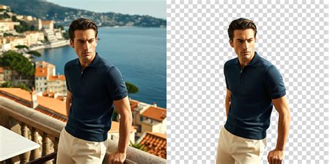 A collage showing before and after images with backgrounds removed and replaced