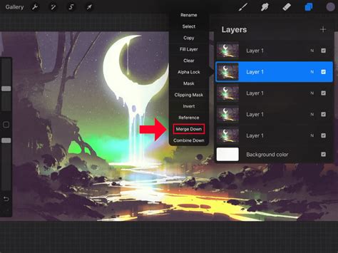 Procreate Layer Options menu