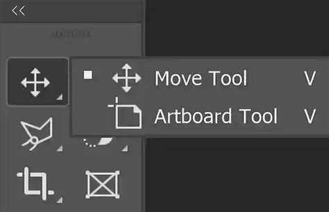Photoshop Move Tool selected, showing alignment options in the Options bar