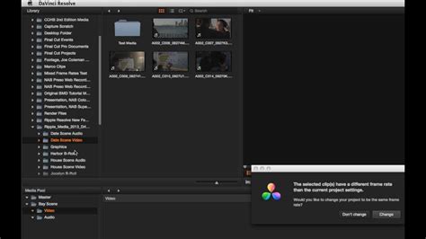 DaVinci Resolve Media Pool