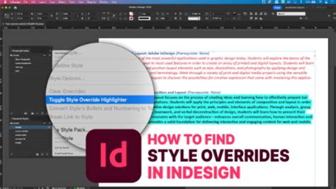 InDesign Style Override Highlighter example