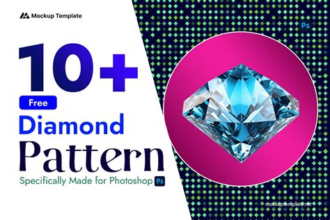 A Photoshop document showcasing the creation of a diamond plate pattern by dividing and rearranging diamond segments.