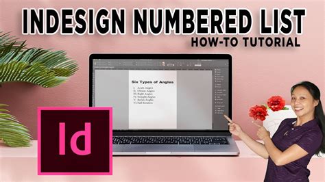 Adobe InDesign interface with a numbered list highlighted